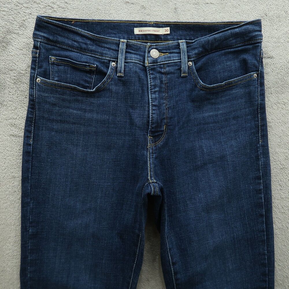 Levi's 314 Jeans Women's Size 30 Blue Mid-Rise Shaping Straight Denim 29" Inseam - Picture 13 of 16